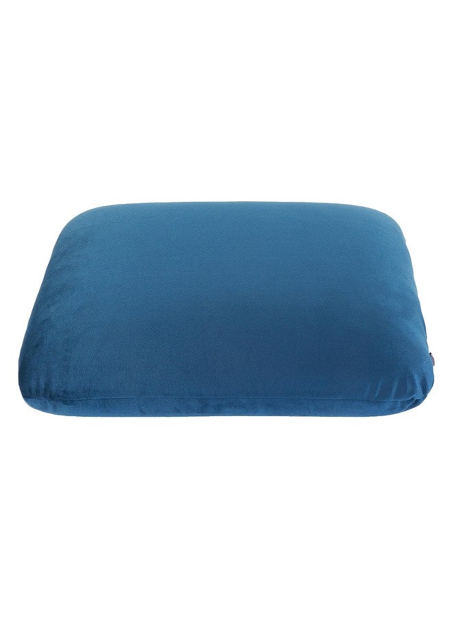 GSQUARE TravelEase Memory Foam Pillow with Soft Blue Velvet Cover for Support and Comfort for Car Seat/Office Chair/Travelling, Easy to Carry Alternative for Hotel Pillow (12.5 x 18.5, Pack of 4) - Image 2